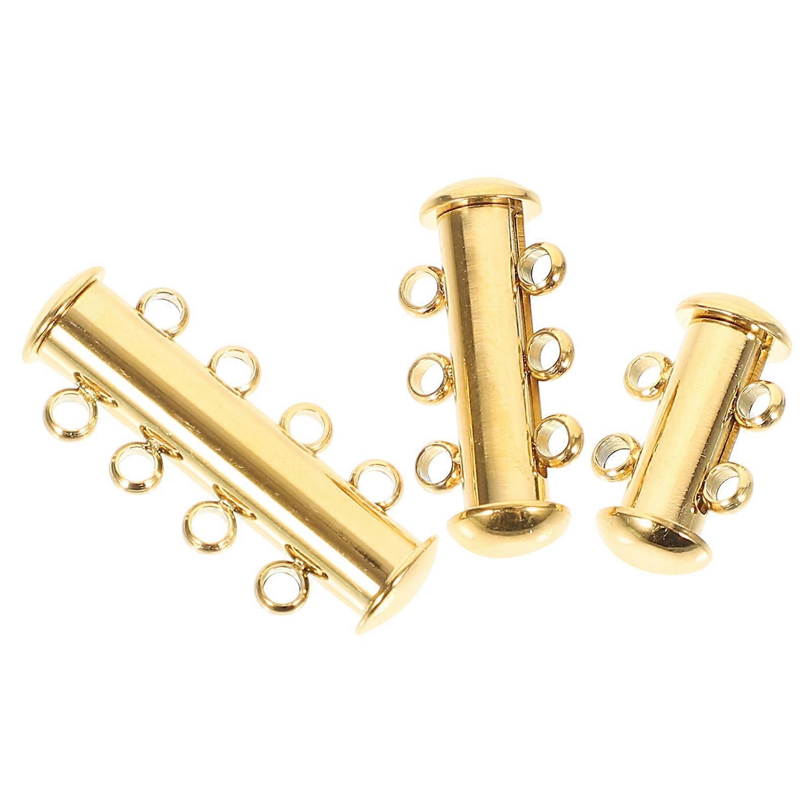 Clasp for Layering Necklaces 3Pcs Non-rusting Golden Jewelry Clasps Great for Diy Enthusiasts and Artisans