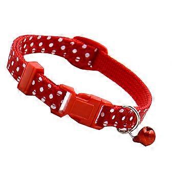 Dog Bell Collar for Small Dog Red Dots Collar with 2Pcs Bell