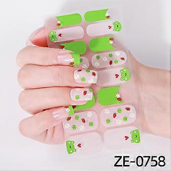 16 Nagellackfolie Nagelsticker 3D Zwiebelpulver Heißprägekleber Nagelsticker ZE-0758 Bare Chip + Nagelfeile
