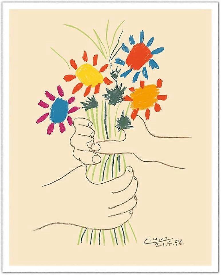 Picasso's Bouquet of Flowers c.1958 - Fine Art Matte Print 16x20in, compatible with original lithograph