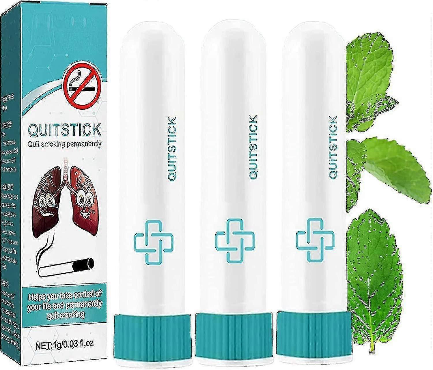 3x Breathe Free Quit Stick, Aromatherapy Quit Smoking Inhaler Stick Easy To Use