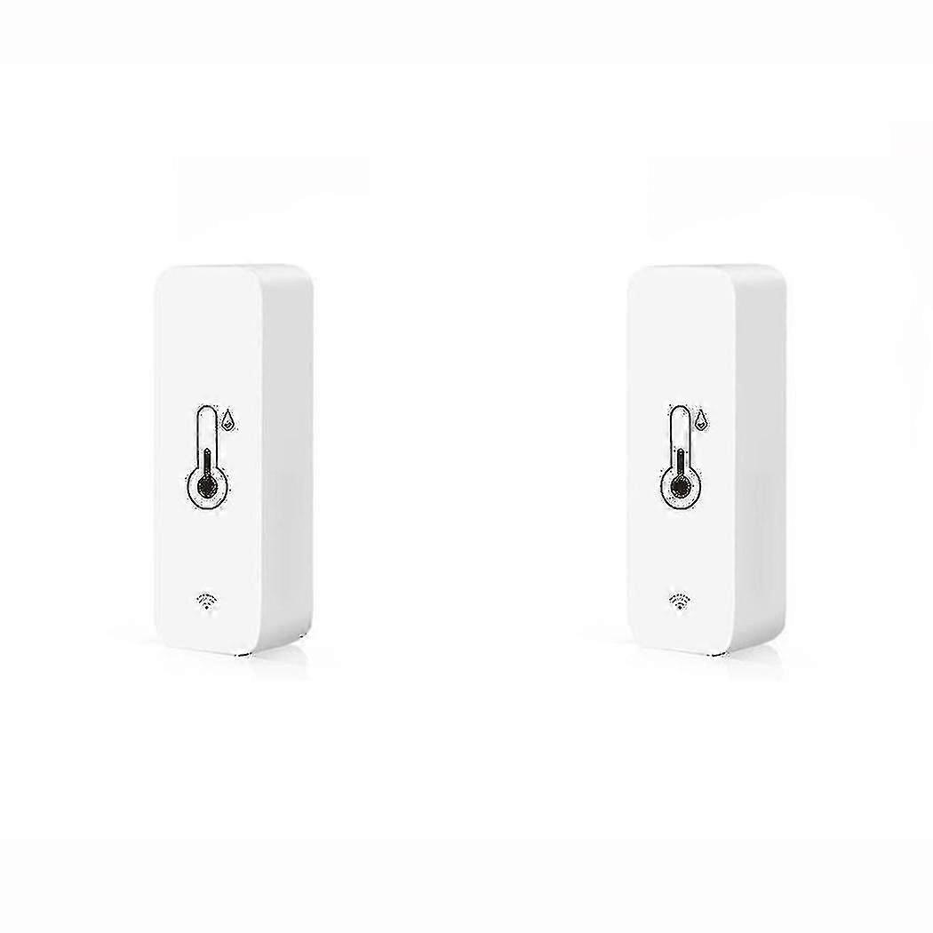 2pcs Tuya Smart Temperature And Humidity Sensor Wifi App Remote Monitor For Smart Life App Control