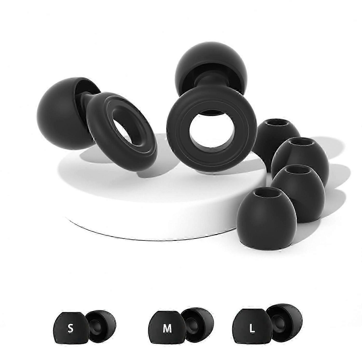Loop Earplugs Reusable NoiseReduction Hearing Protection For Work Sleep Travel Concerts Sizes S/M/L Black