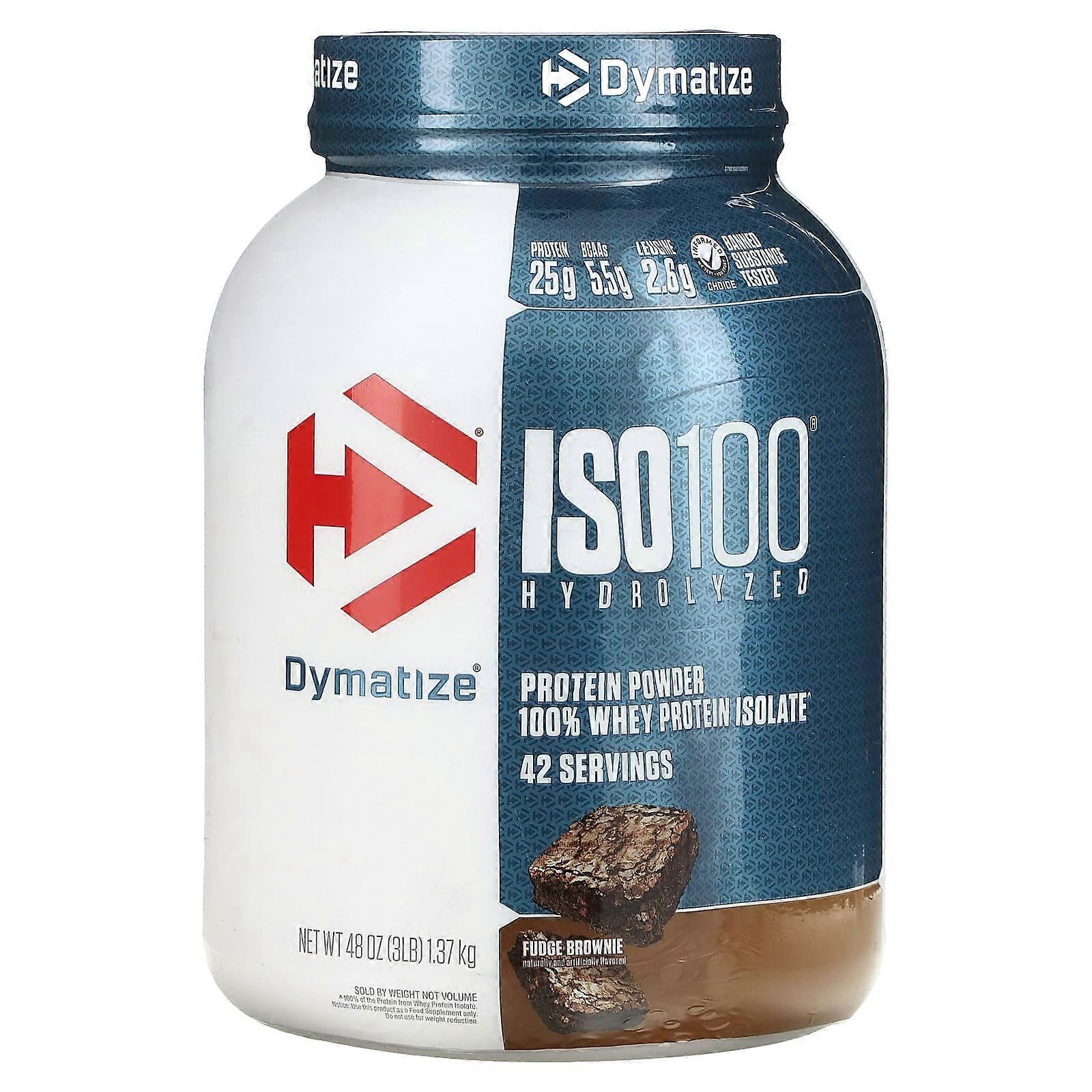 ISO100 Hydrolyzed, 100% Whey Protein Isolate, Fudge Brownie, 3 lb (1.37 kg)