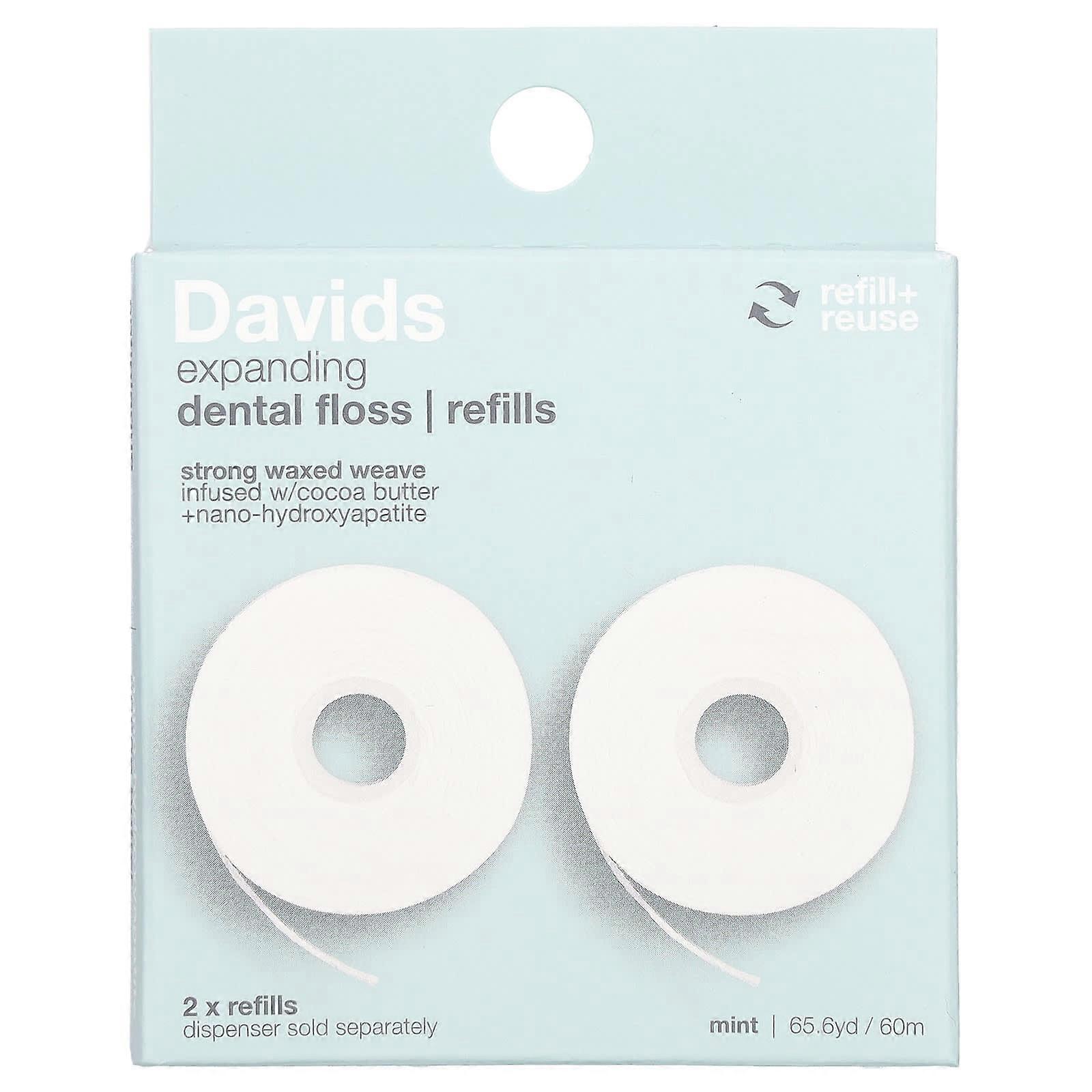 Expanding Dental Floss, Refills, Mint, 2 Count