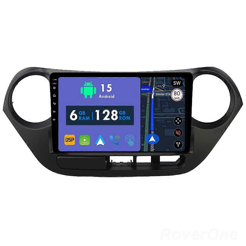 Car Radio 6G+128G CarPlay GPS Navigation Head Unit for Hyundai i10 2 2013 - 2016 Android Auto Bluetooth Stereo Touch Screen