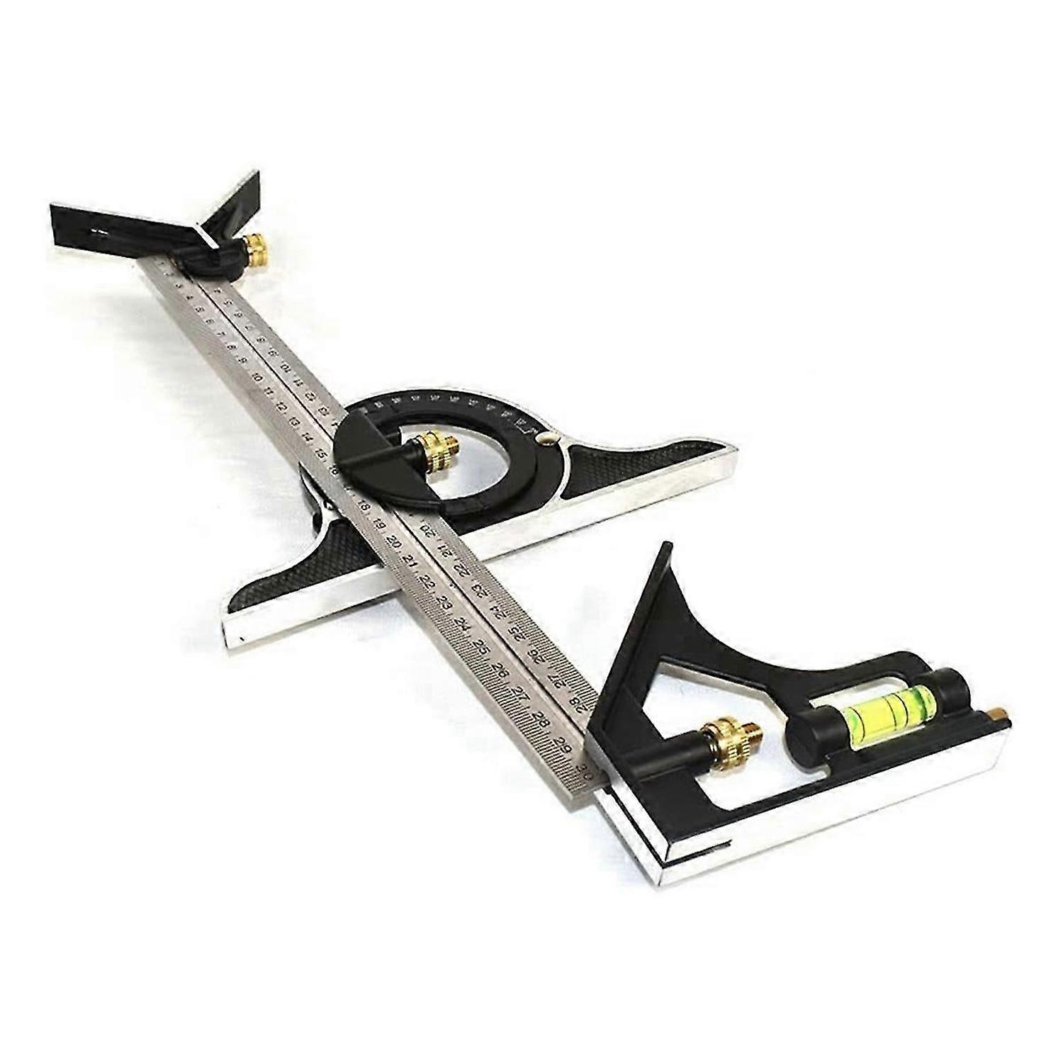 Square Ruler Set Kit 300mm (12inch) Adjustable Engineers Combination Try None Right Angle Ruler with