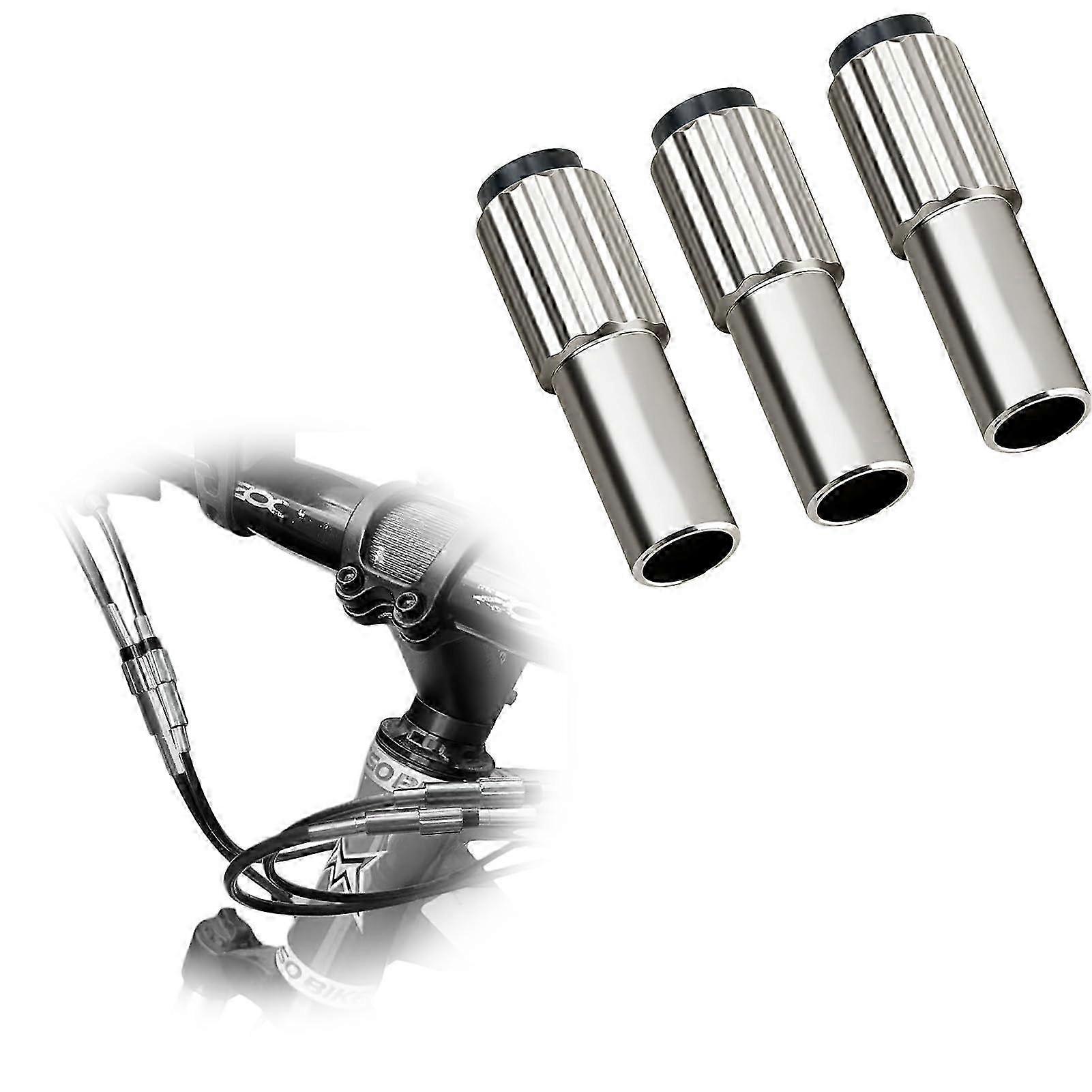 Set of 3 Inline Gear Cable Adjusters for Bicycle Brake and Shift Cables, Compatible with Shimano, Durable Adjustment Screws