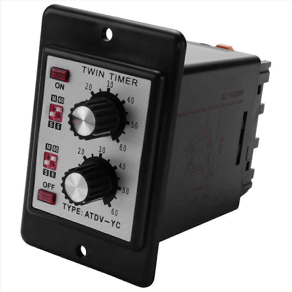 On Off Twin Timer Relay Knob Control Time Switch(AC110/220V)
