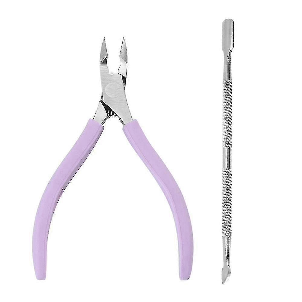 Nail Tools Cuticle Nippers With Cuticle Pusher Cuticle Removal Tool For Fingernails And Toenails