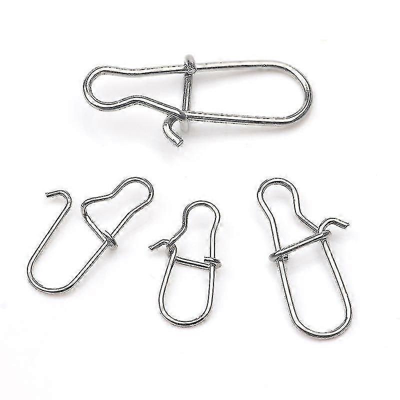 100pcs 304 ανοξείδωτο αλιευτικό βαρέλι περιστρεφόμενο γλέντι σύνδεσης αγκιστρωμένο καρφίτσα snap