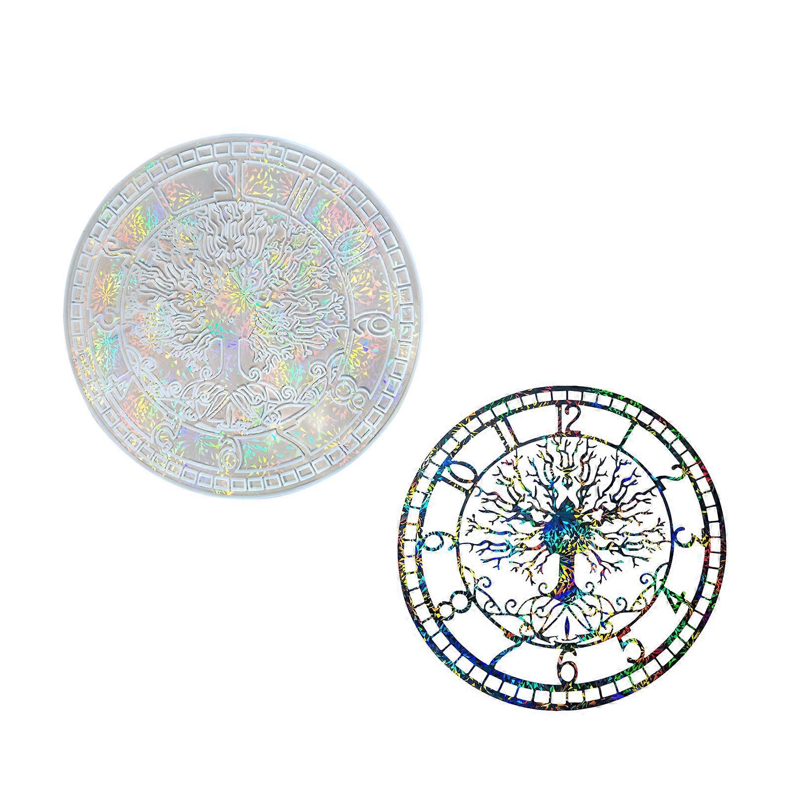 Silicone Mold for Life Tree Resin Clocks Handmade Clock Making Molds Unique Wall Art Molds Silicone Texture for Clock Multicolor
