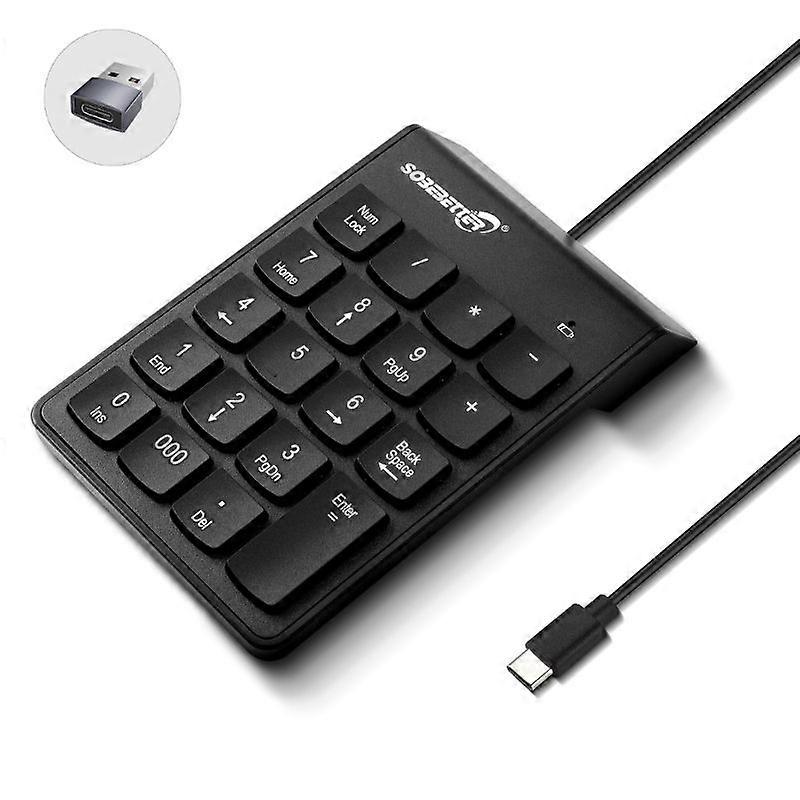 Number Pad Mechanical Type C/USB Wire Numeric Keypad 19 Key Numpad for Laptop