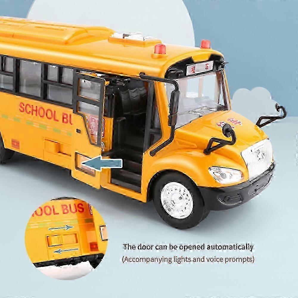 Inertial School Bus Toy with Light and Sound Function for Kids Education