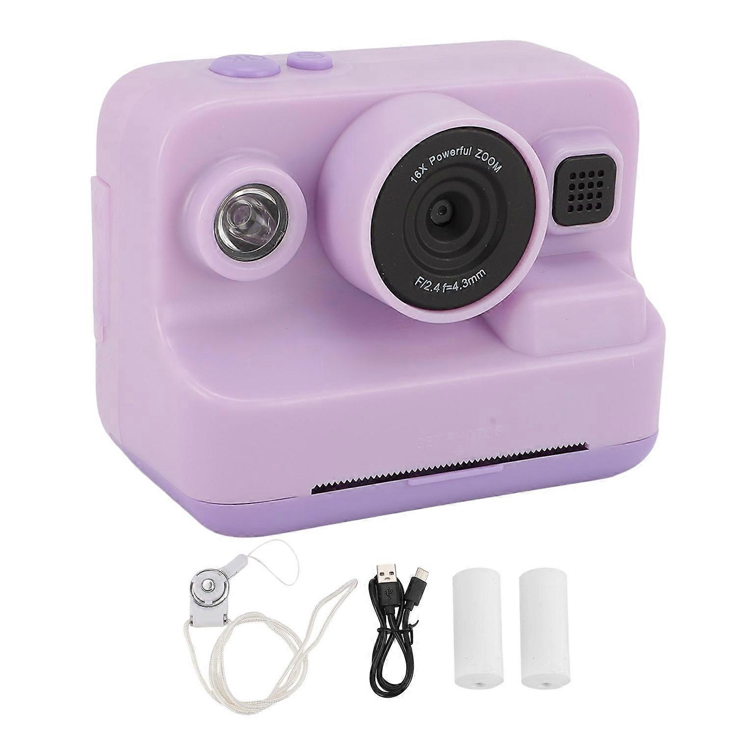 1080P Digital Camera Instant Print 12MP Video Camera with 2.4 Inch Screen 3 Print Paper MP3 Player 5