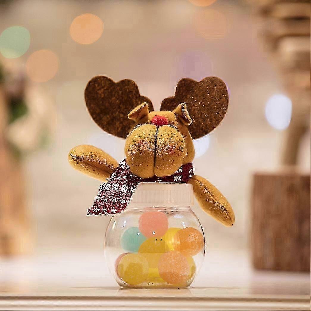Transparent Plastic Round Candy Jar, Ideal for Christmas Decorations