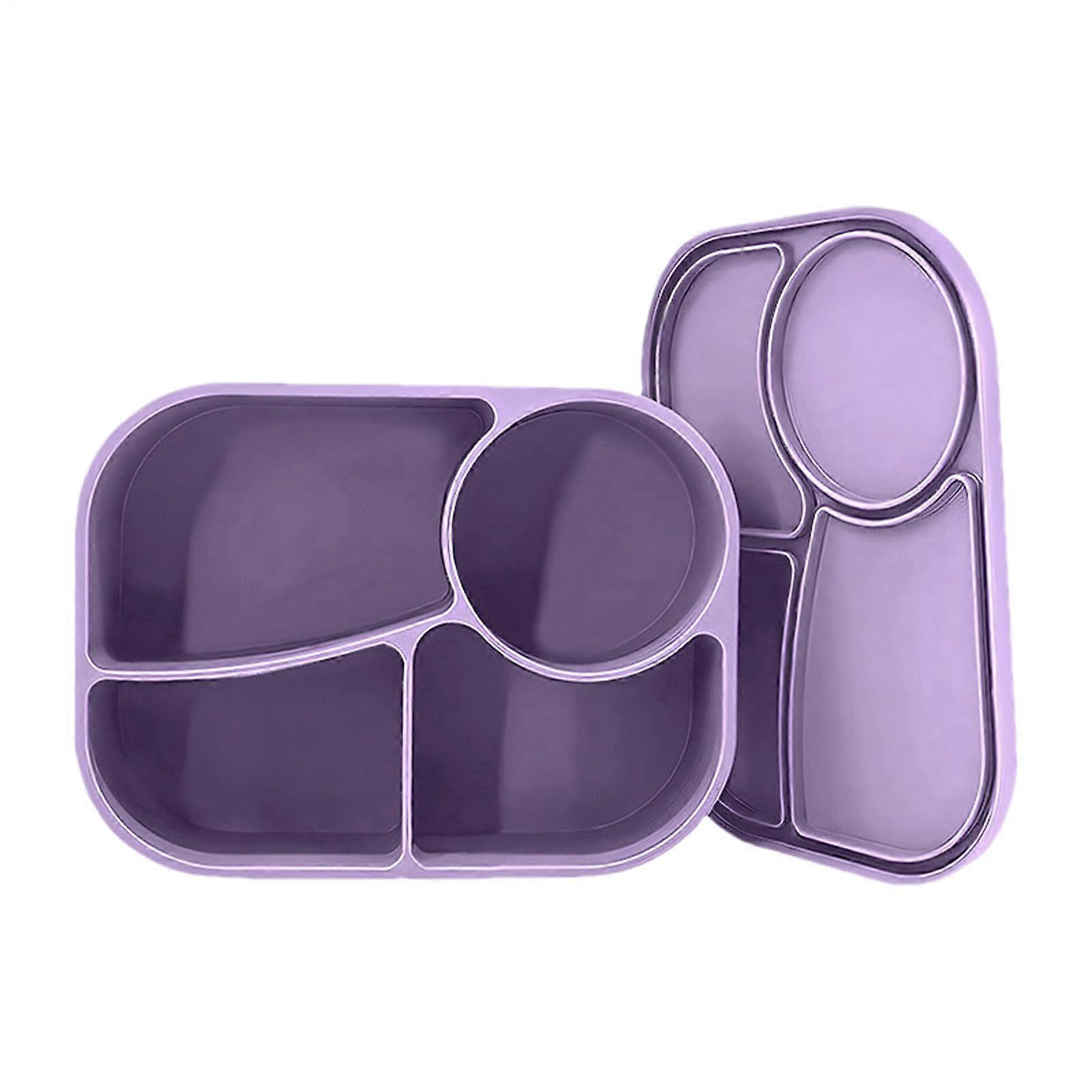 Silicone Lunch Box 4Compartment, Leakproof, Microwave Safe, Meal Prep Container, Lilac