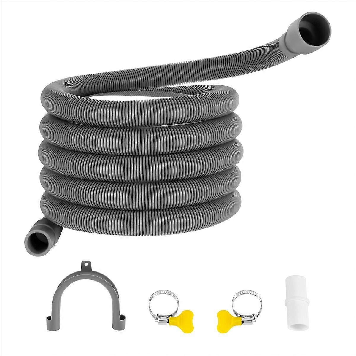 Drain Hose Extension Set Universal Washing Machine Hose 1M, Include Bracket Hose Connector and Hose 