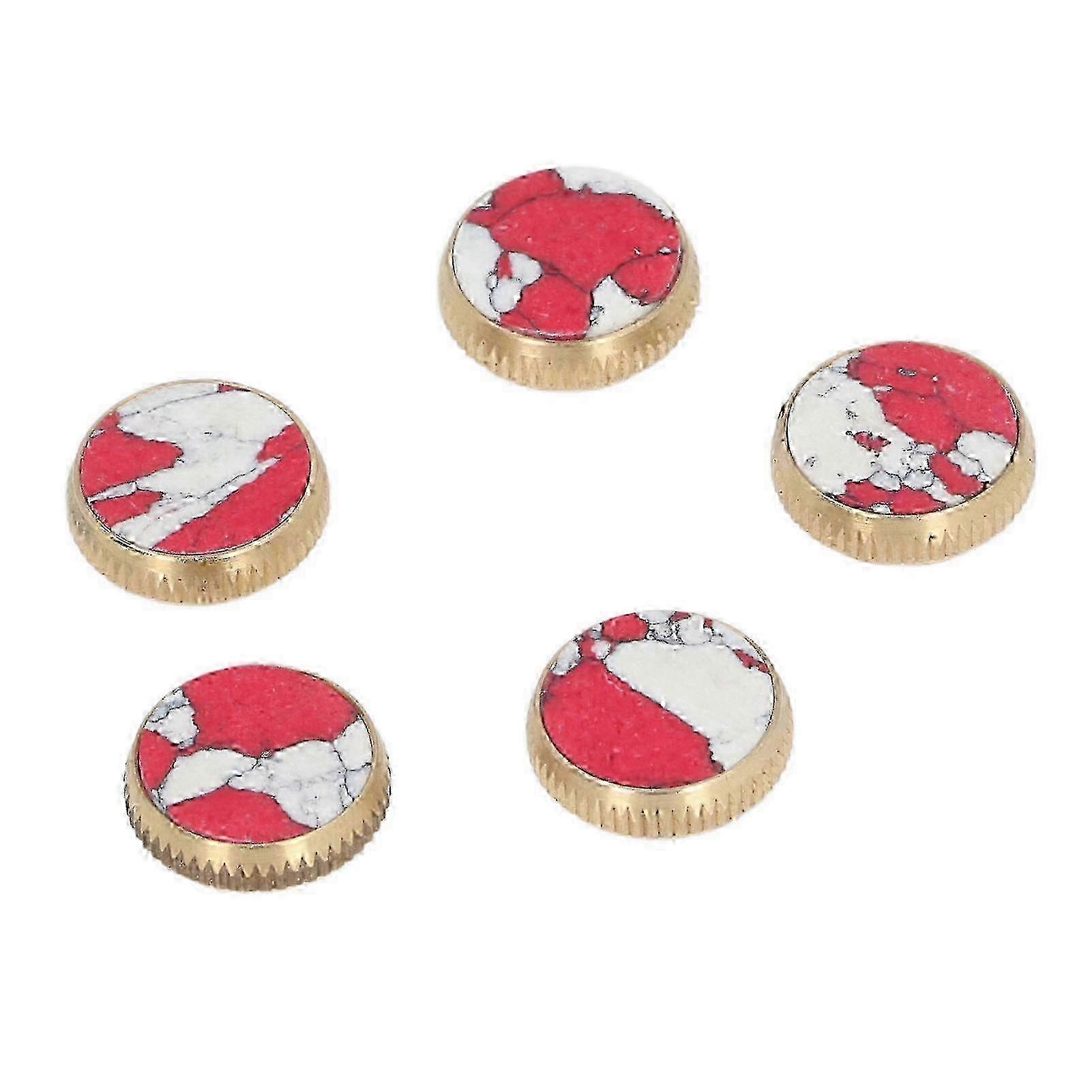Trumpet Valve Finger Buttons - 5 Pcs Copper Turquoise Saxophone Key Buttons for Wind Instruments