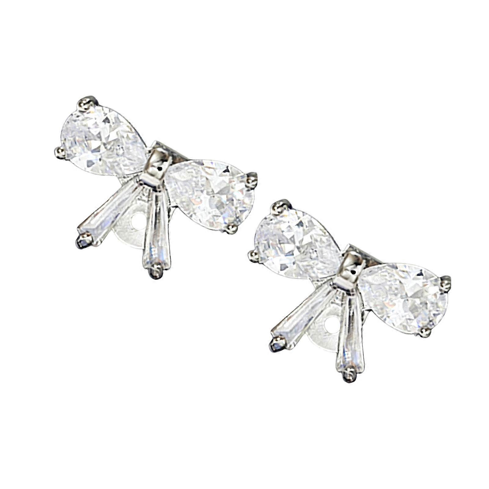 Universal Alloy Earphone Clip Crystal Adorned Quick Snapped On Design For Seamlessly Headphone Customization Decoration  Silver