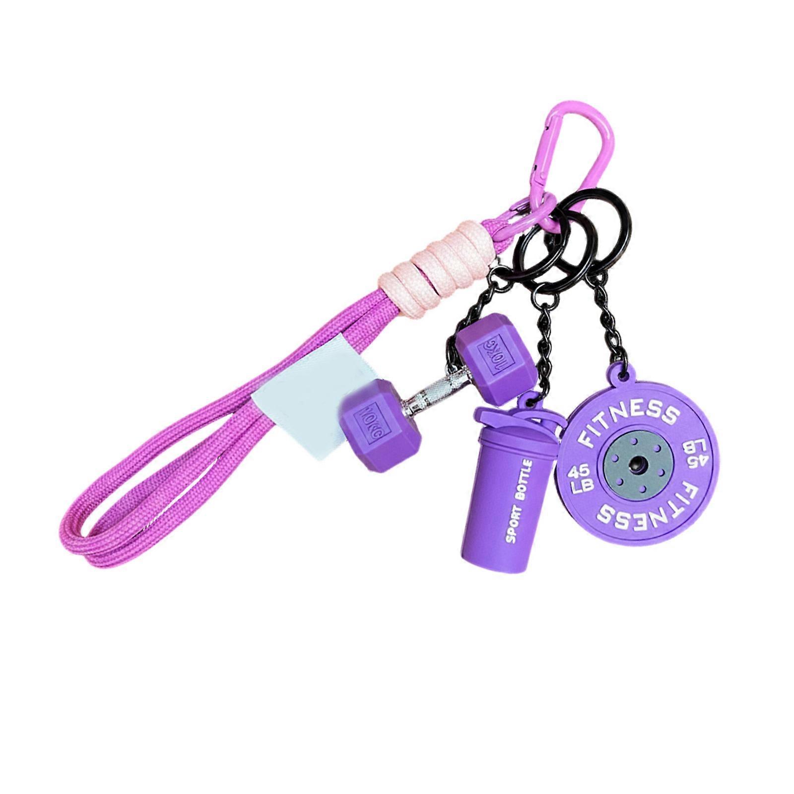 Simulated Workout Gear Keyring Detachable Barbell Charm Soft Silicone Design For Keys And Backpacks Multicolor