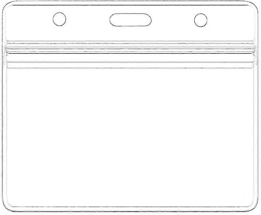 10pcs Horizontal Badge Holders Sealable Waterproof Clear Plastic Name Tag Id Card