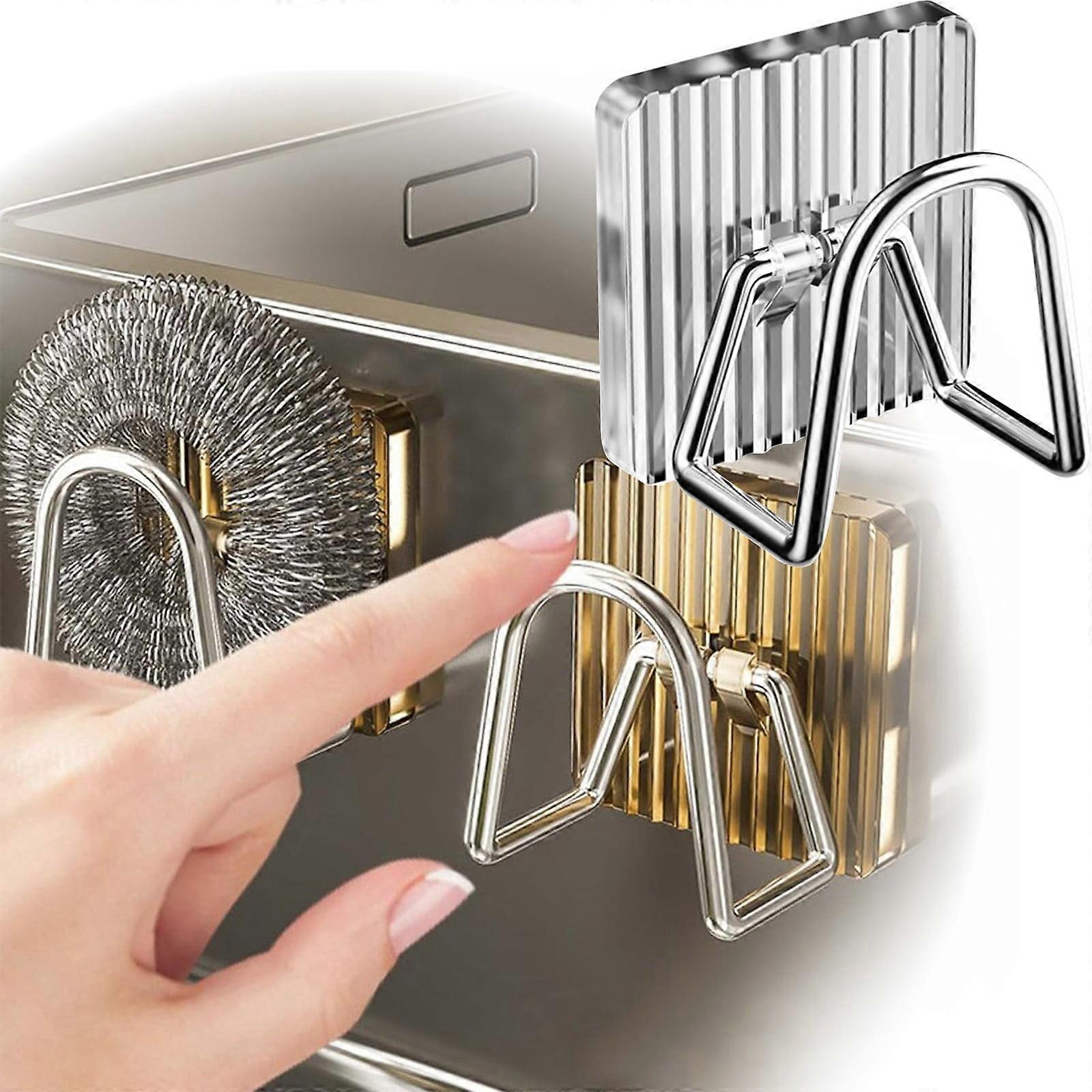 Sponge Wall Shelf Kitchen Sponge Holder Hook Sponge Organizer Drain Drying Rack All Household Essentials