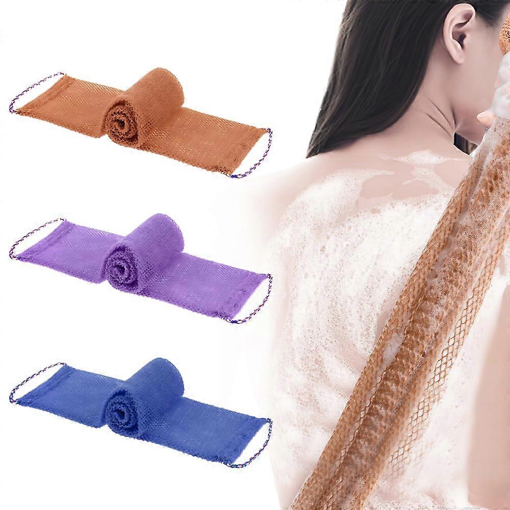 Exfoliating Net Sponge with Handles 29.5in Long Back Scrubber for Deep Body Cleansing Mesh Bath Cloth (Colorful3)