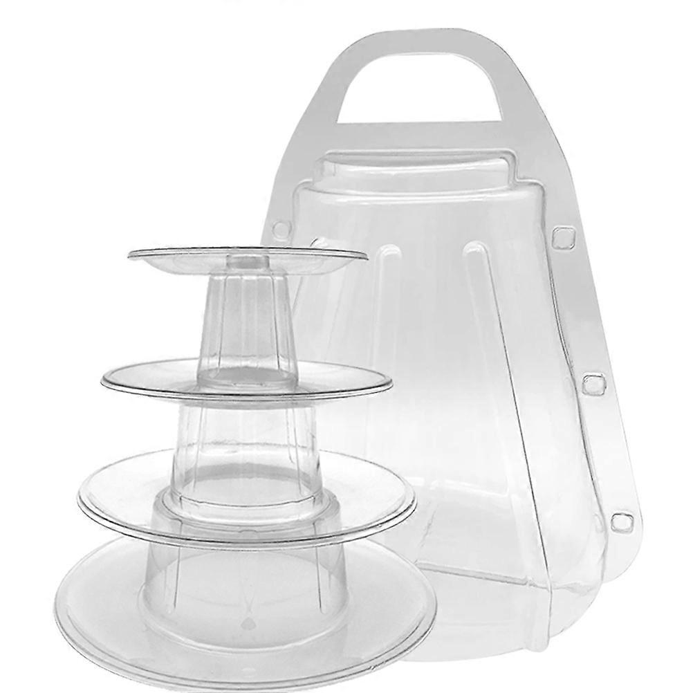 1 Set of Portable Macaroon Storage Box Four Layered Biscuits Rack Cake Holder