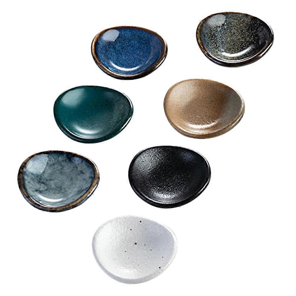 Chopstick Storage Rack 7Pcs Ceramic Holders For Household Tableware In Assorted Color With Round Shape Designed For Home Use