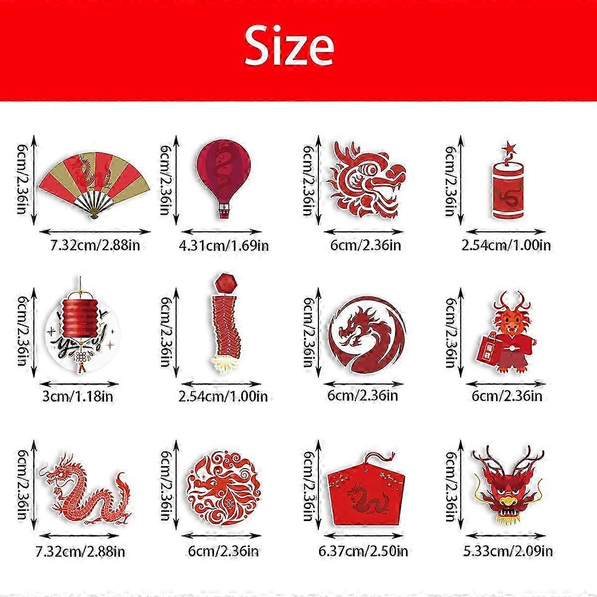 Dragon Year Party Cake Flags Happy New Year Decorative Cup Inserts
