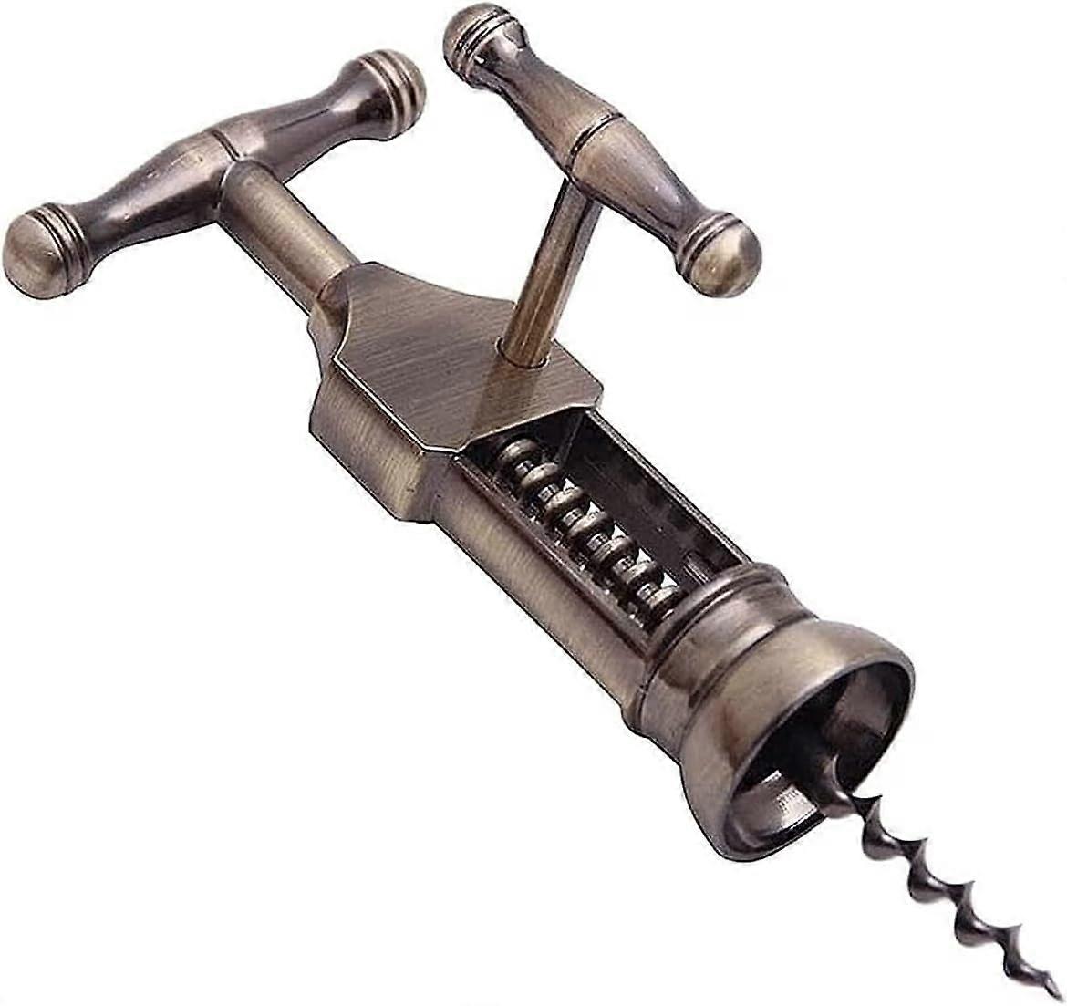 Retro Bronze Metal Wine Corkscrew and Beer Bottle Opener for All Corks and Caps