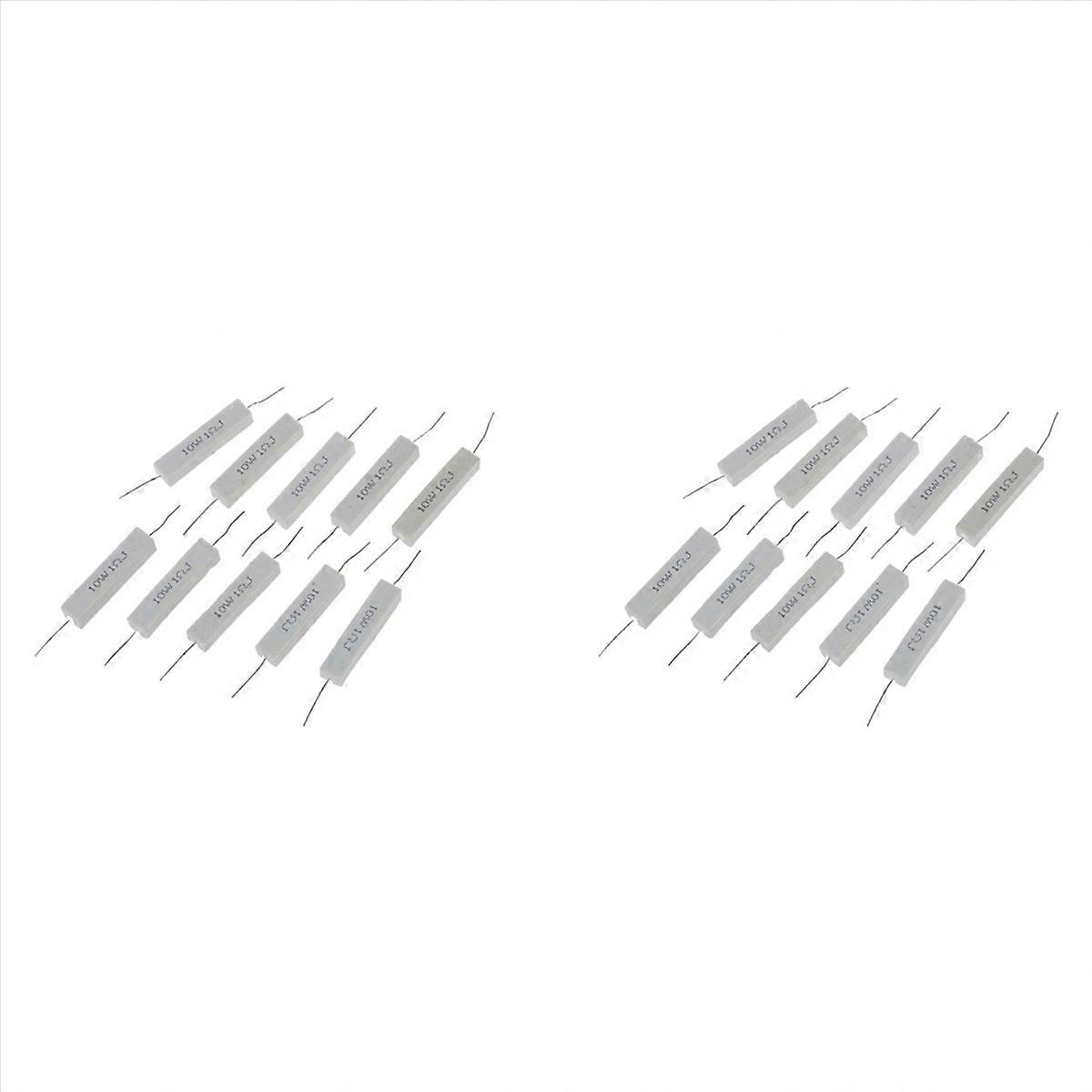 20 Pcs Wirewound Ceramic Cement Resistor 1 Ohm 5% 10W Watt