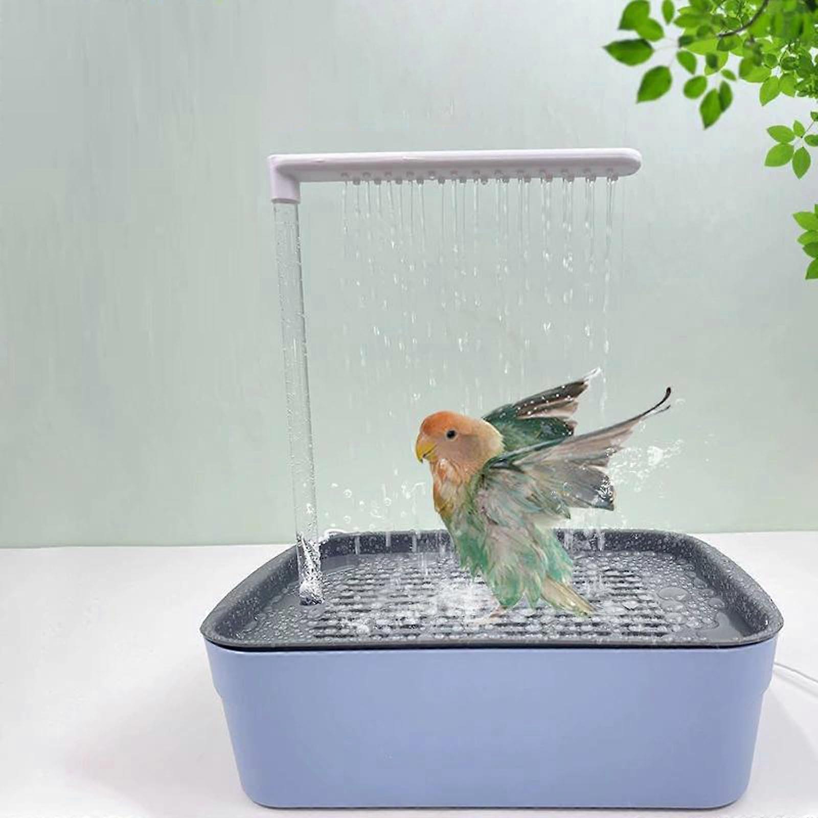 Automatic Bird Bath Fountain with Stainless Steel SelfCleaning Basin, USB Adjustable Faucet for Parrots and Parakeets