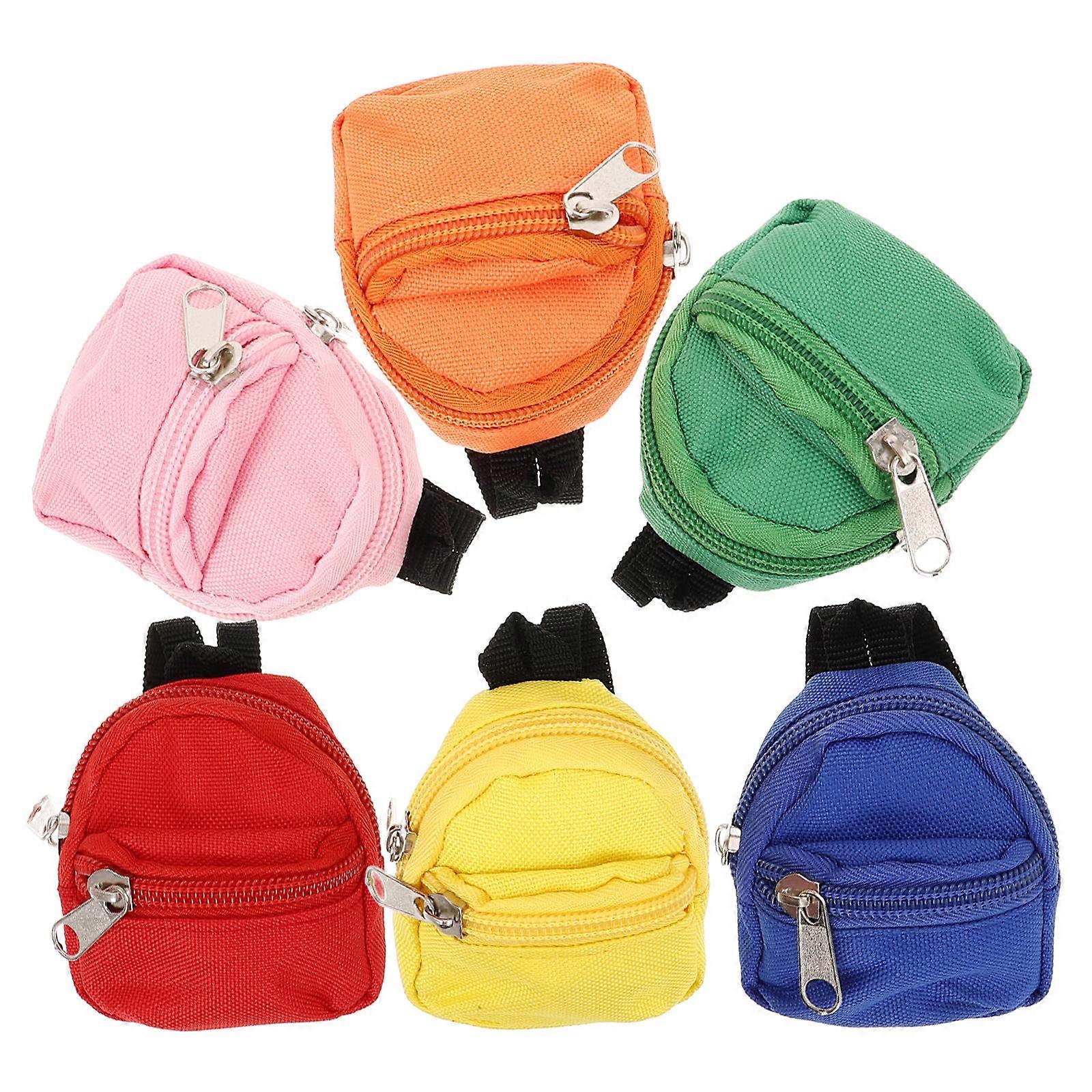Orange Mini Backpack Toy for Children School Activities with Compact Design and Storage Function 6Pcs