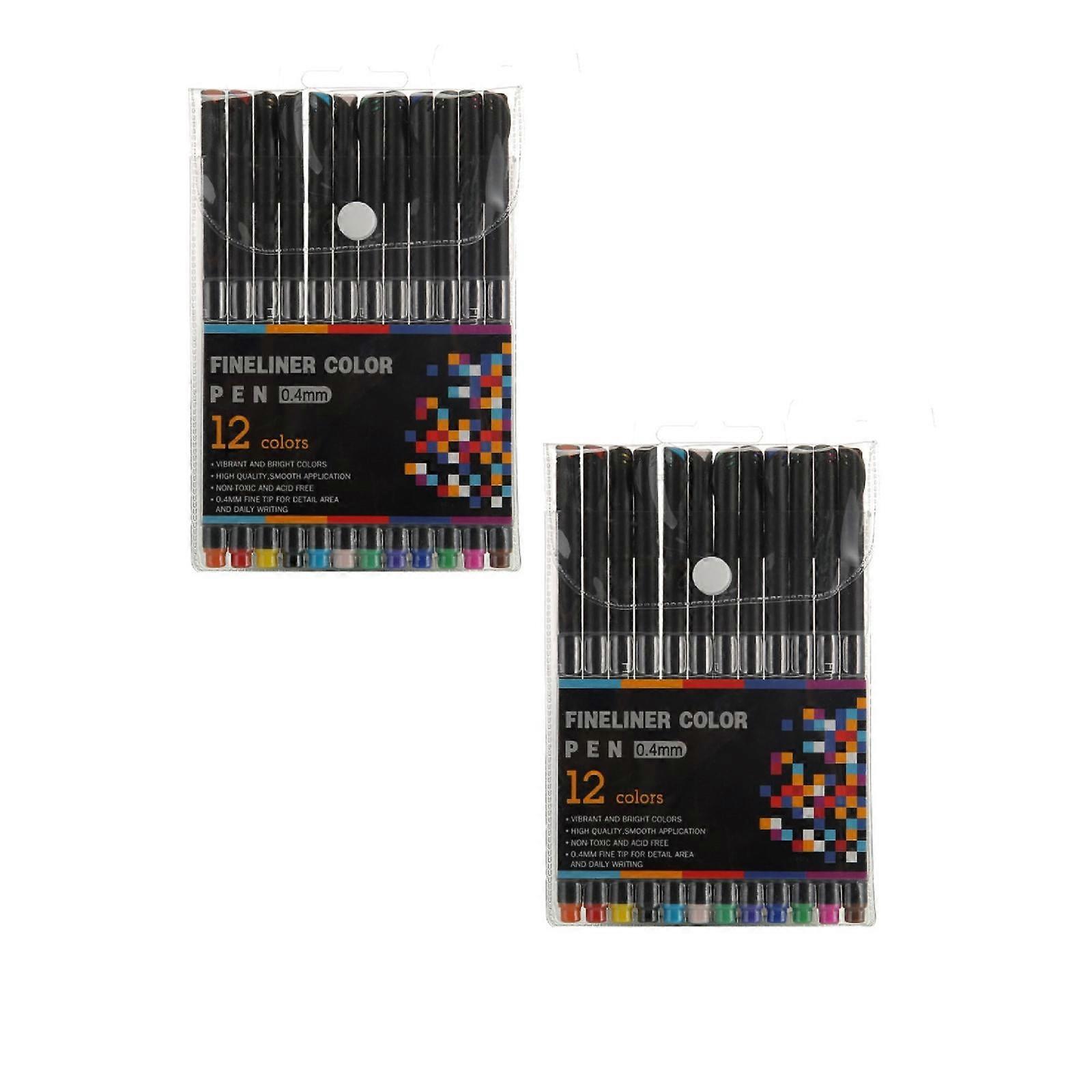 Xubond Pen Notebook Pen 12/24/36/48/60 Drawing Line Ink Watercolor Marker Superfine Color Neutral Set Plastic Pen（5ml） Tools