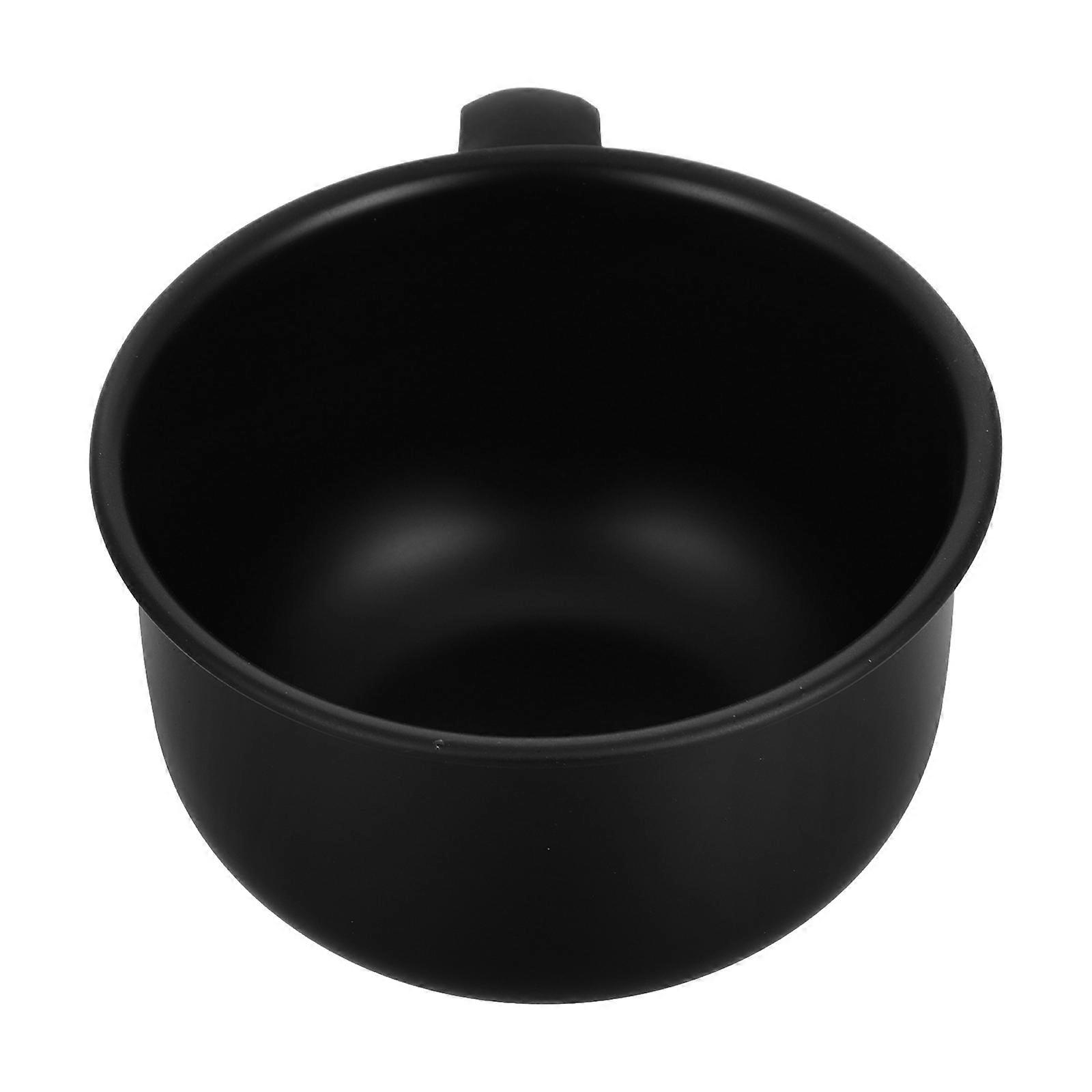 Easy Clean Shaving Mug Shaving Soap Bowl For Men Bathroom Setup Black Bowl With Handle 1Set