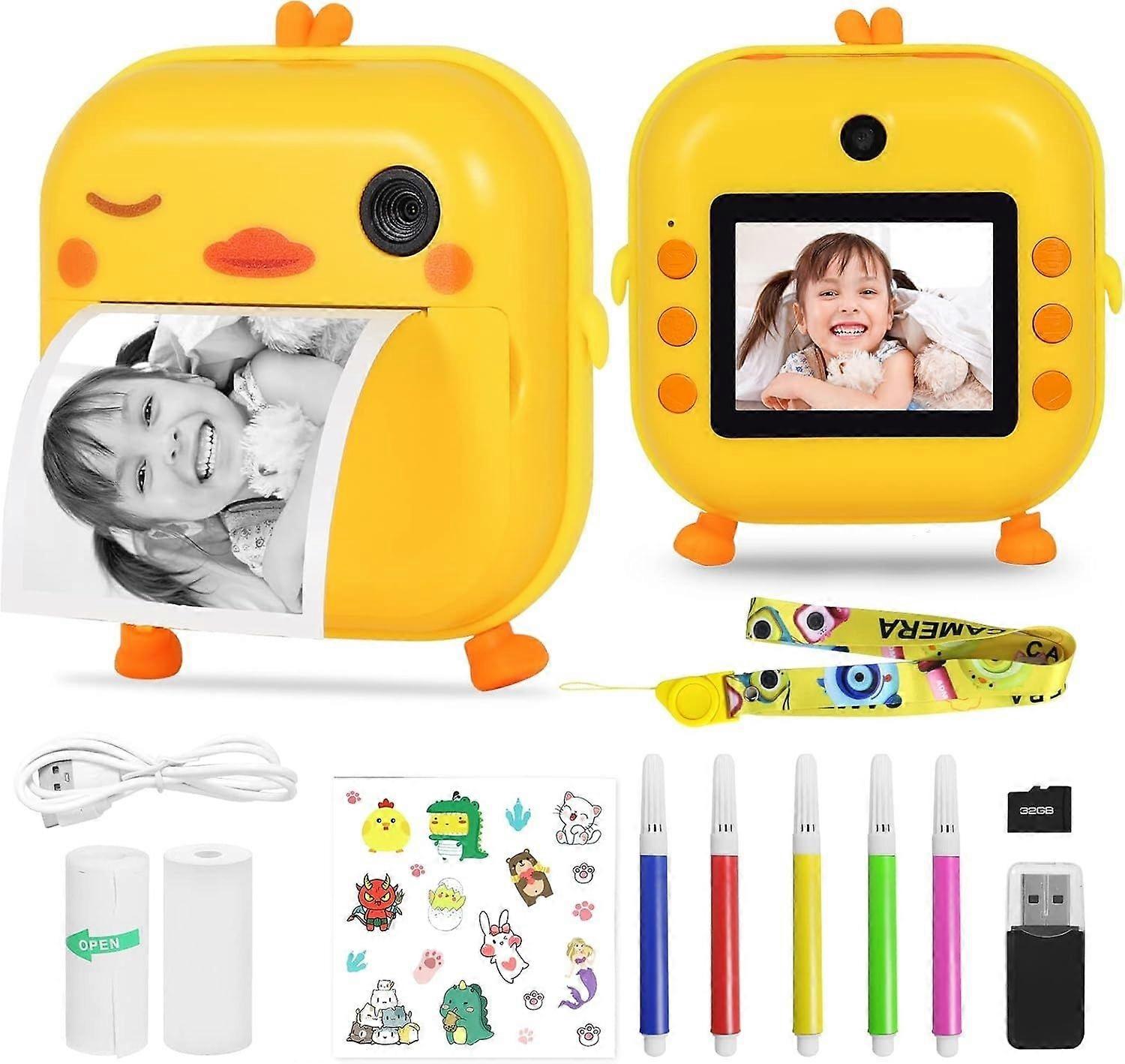 Cmera digital de impresso instantnea M2 com 480.000 pixels, tela de 2,4 polegadas, gravao de vdeo HD e impresso trmica instantnea