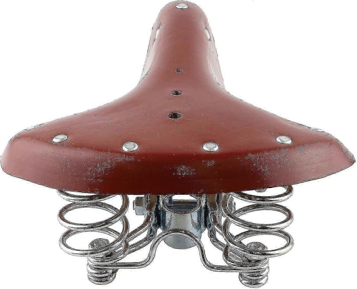 Selle de vélo classique en cuir marron avec suspension confortable pour hommes et femmes