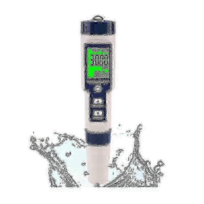 x 2024 Digital 5-in-1 High-Accuracy Pool Salt Tester for Salt Water (IP67)