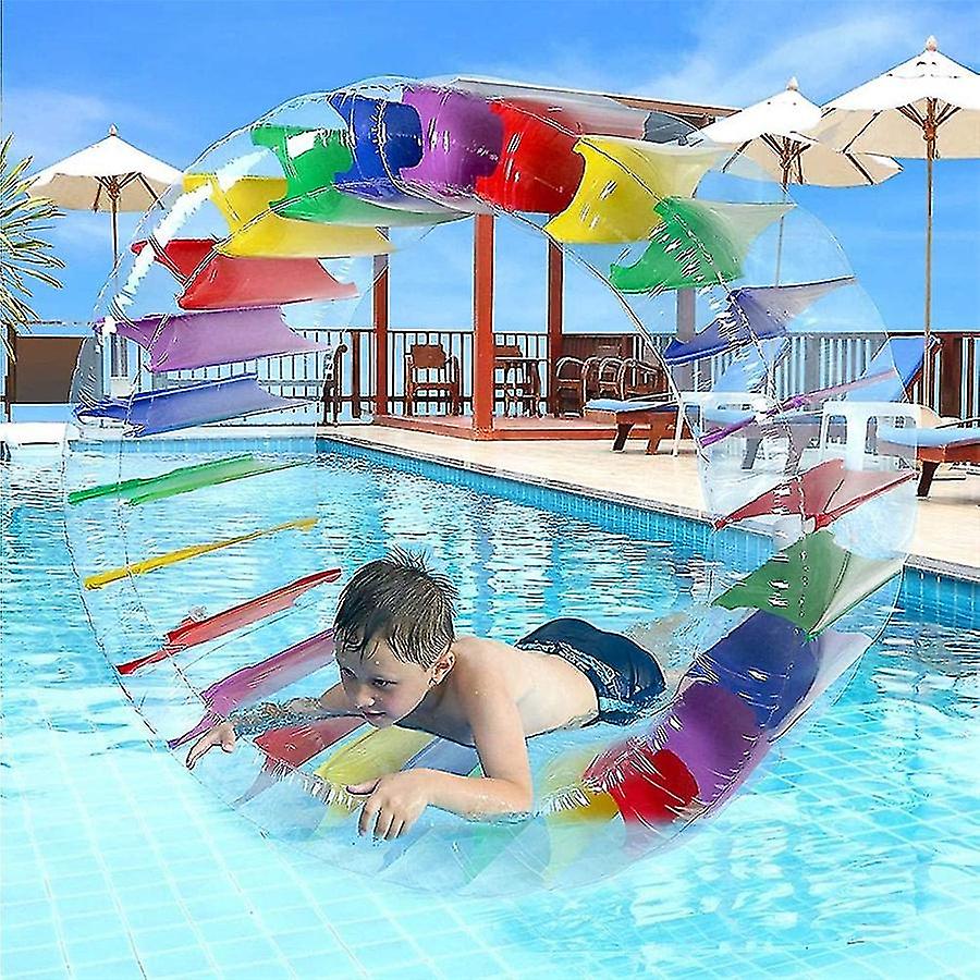 AONAT Roue à Eau Gonflable 120 Cm – Flotteur Hamster En OPP – Coloré, Pour Piscine, Plage, Lac – été, Fun Pour Enfants Et Adultes