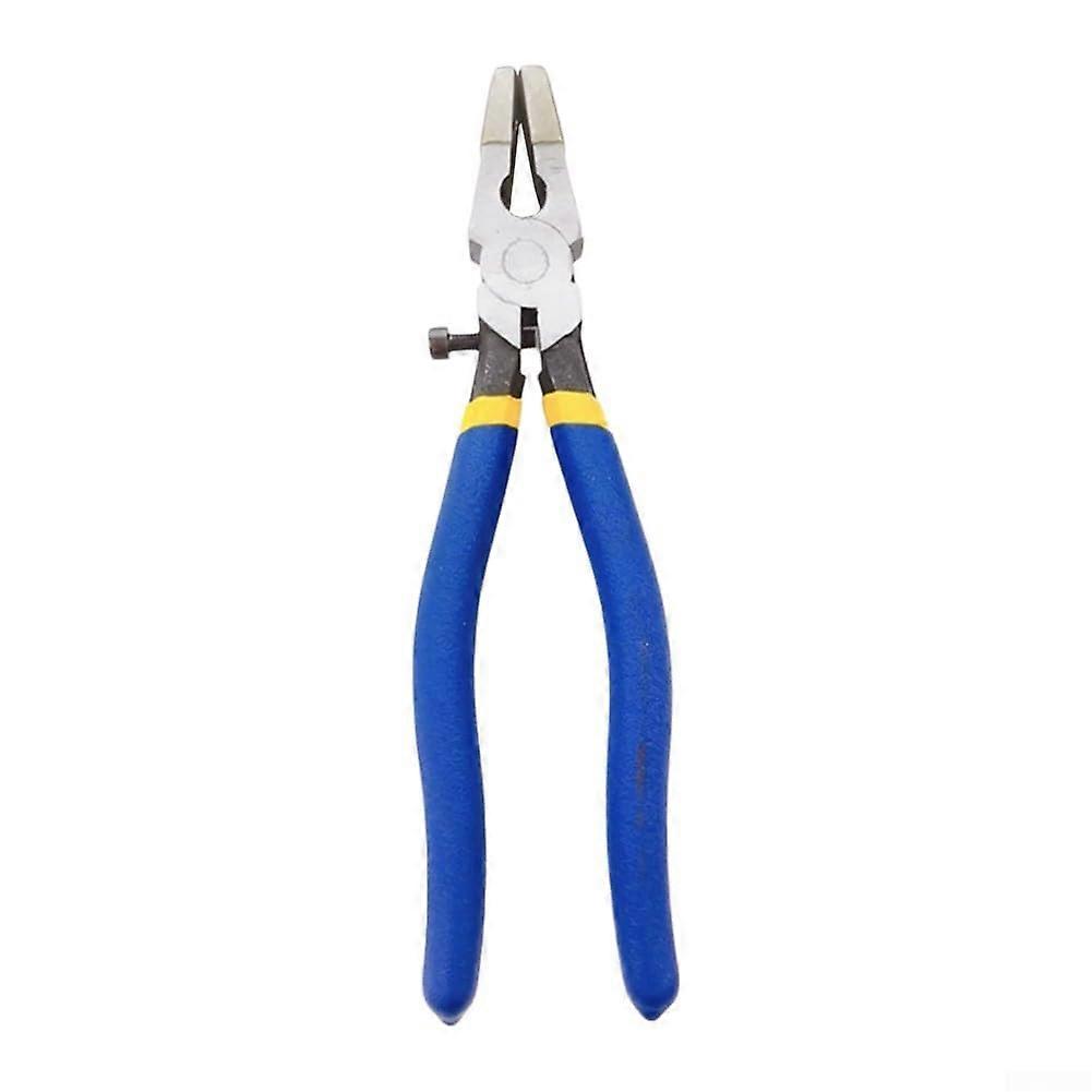 Flat Nose Jewelry Pliers with Adjustable Grip for Wire Drawing and Beading, Carbon Steel, Blue