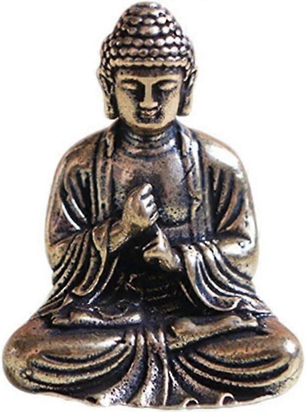 Mini Bronze Buddha Statue with Detailed Craftsmanship for Home Decor, Meditation or Office Display