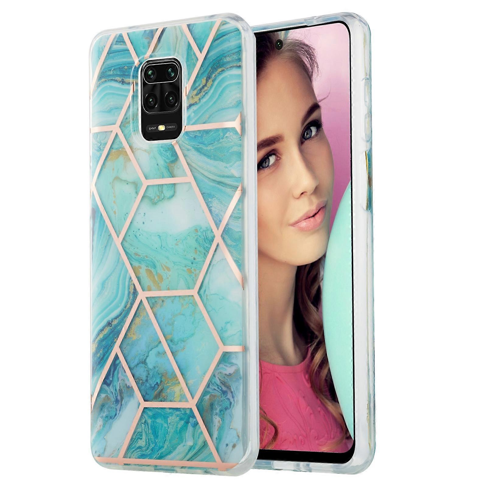 For Xiaomi Redmi Note 9S / 9 Pro / 9 Pro Max 3D Electroplating Marble Pattern TPU Protective Case