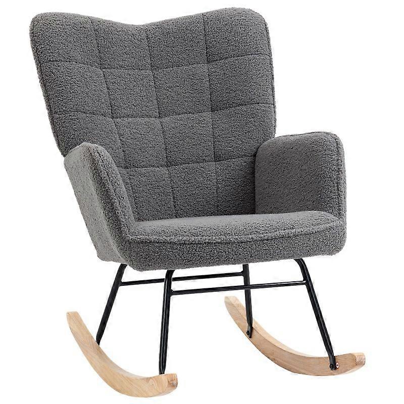 Berber Fleece Nursery Glider Rocker with Wingback Support