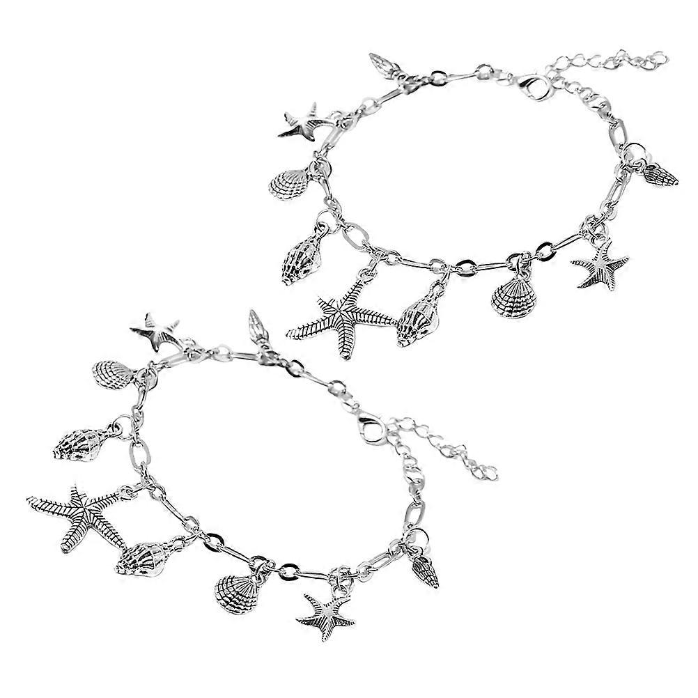 Beach Anklet Boho Anklet with Seashell Charm for Women Silver