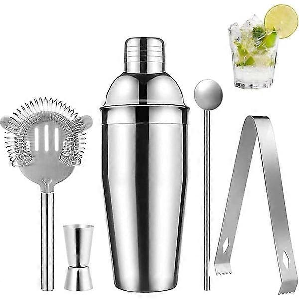 Cocktail shaker Set - Stainless steel Silver 5 pieces