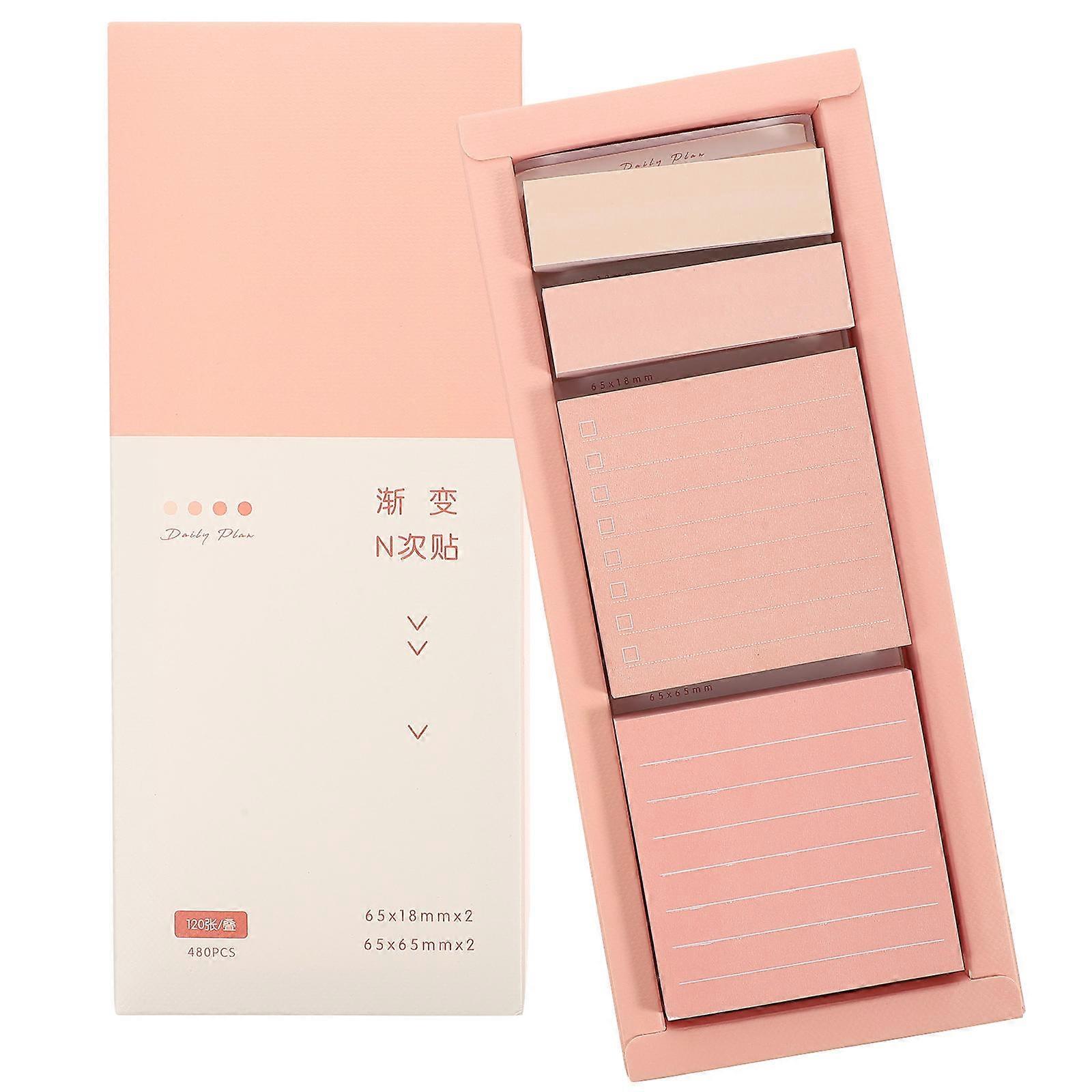 Portable Sticky Tabs Memo Pads for Writing 3 Boxes Decorative Self-Adhesive Notes