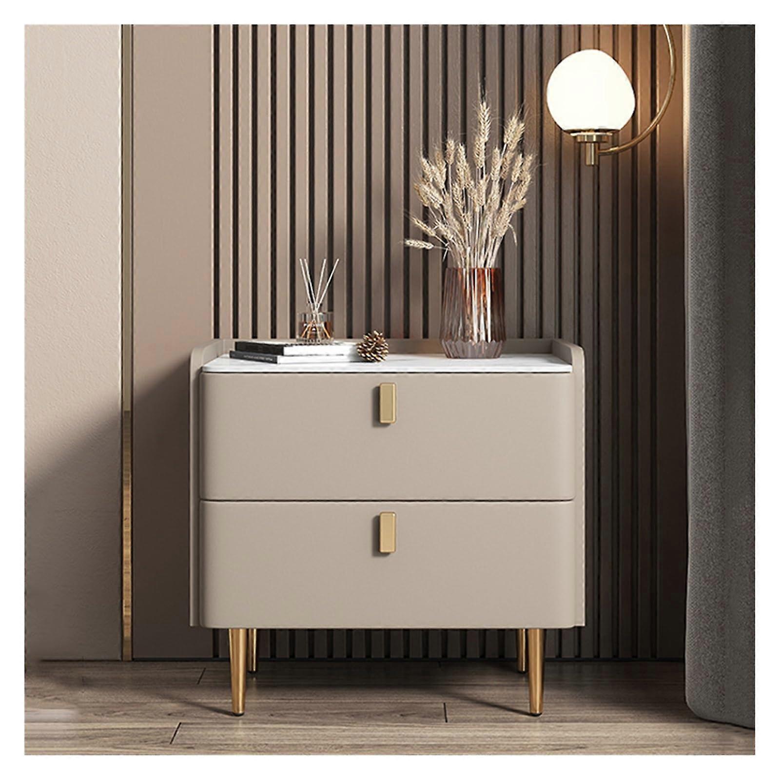 Modern Wooden Nightstand with Drawer and MultiCompartment Storage for Bedroom, Nordic Style