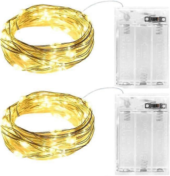 Fairy Lights Battery Timer, 2 Pieces 2 m 20 LED Micro Fairy Lights IP65 Waterproof Copper Wire Fairy Lights for Room Garden Jugs Bottles Chr-14909
